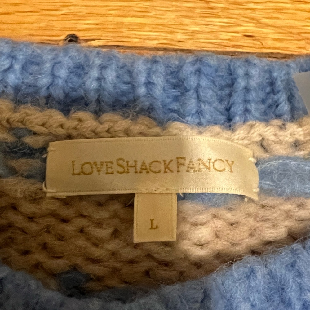 LoveShackFancy Blue Printed Sweater - Picture 2 of 3